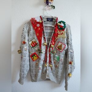 Liberty Holiday Gray Cardigan with Lighting